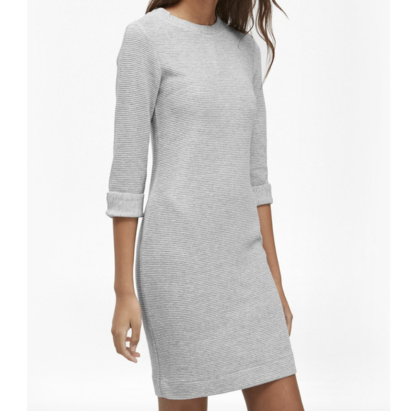 NWT French Connection Gray Marl Body Con Above Knee 3/4 Sleeve Dress, Size 6 🔴 - Picture 1 of 3